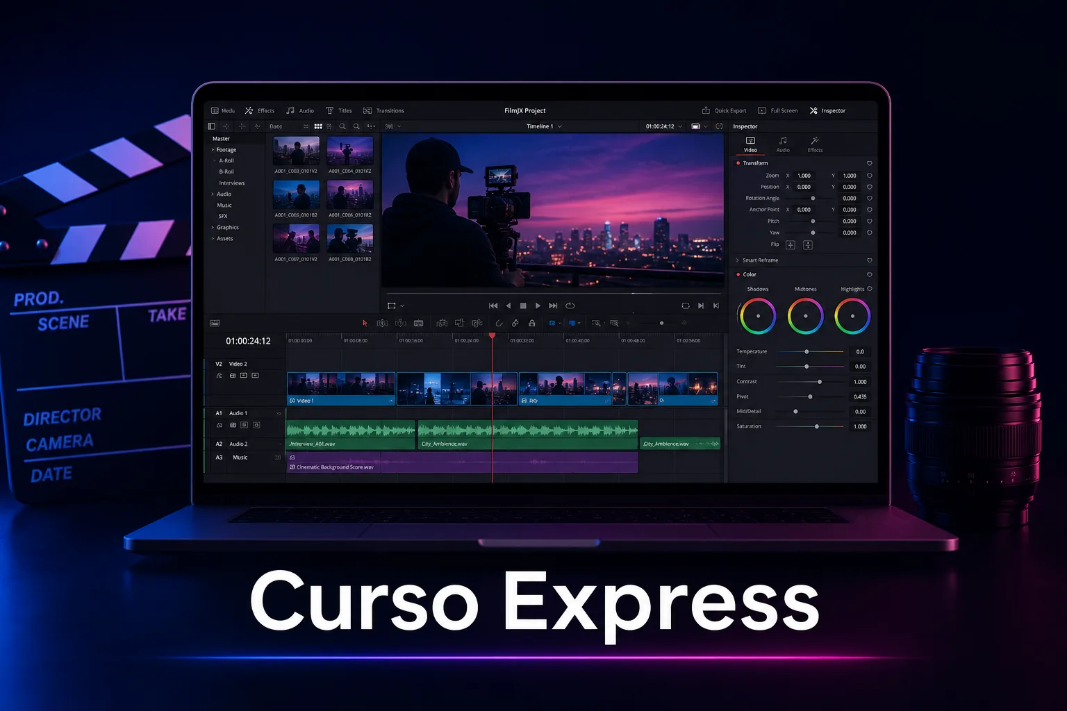 Portada del Curso Express de Edición Cinematográfica de FilmJX